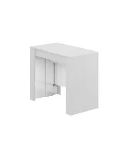TAVOLO CONSOLLE MULTIPOSIZIONE ESTENSIBILE BIANCO LUCIDO, 90X51X78 CM